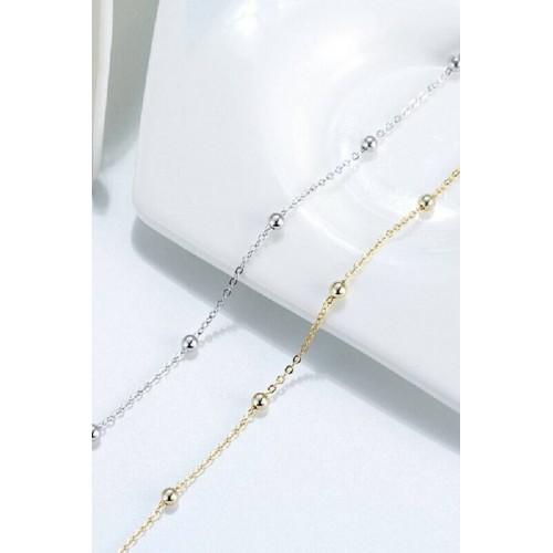 Steel Ankle Bracelet With Balls LCS3703