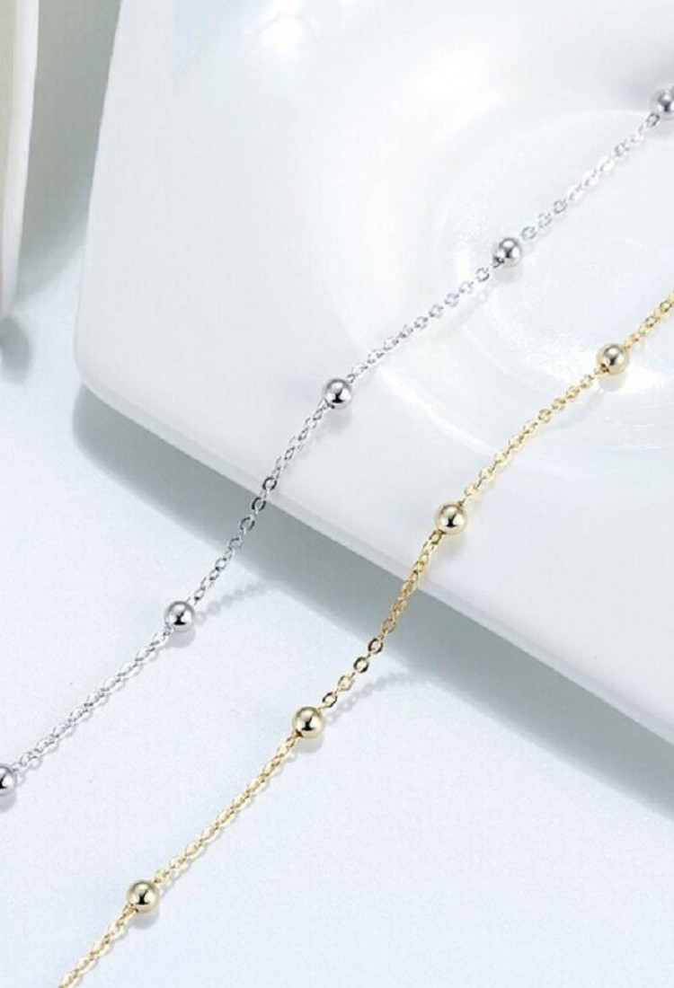 Steel Ankle Bracelet With Balls LCS3703