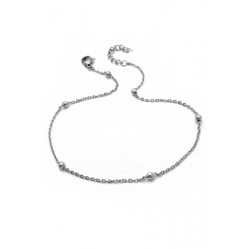 Steel Ankle Bracelet With Balls LCS3703