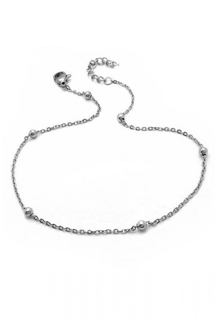 Steel Ankle Bracelet With Balls LCS3703