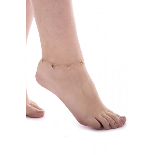 Steel Ankle Bracelet With Hearts LCS3768
