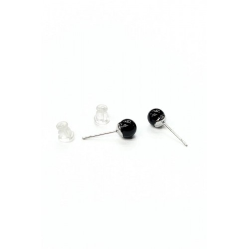 Black Ball Stud Earrings WER350