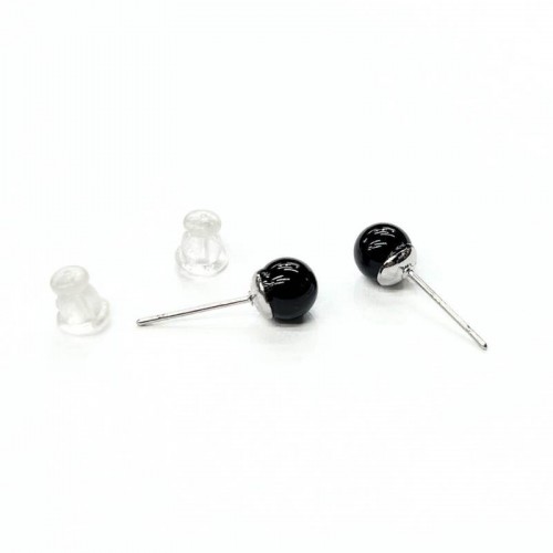 Black Ball Stud Earrings WER350