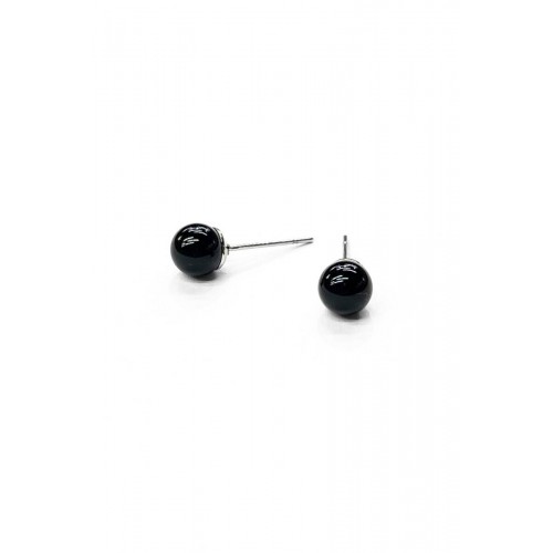 Black Ball Stud Earrings WER350