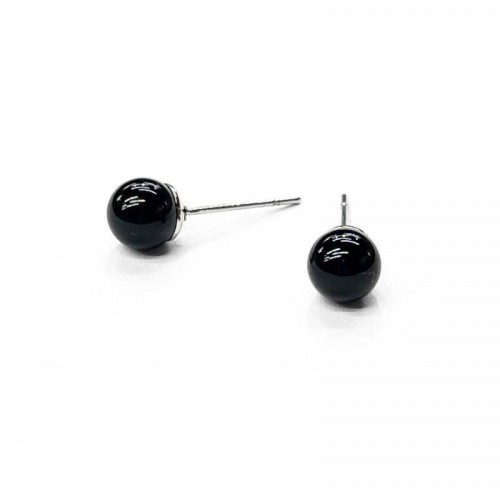 Black Ball Stud Earrings WER350