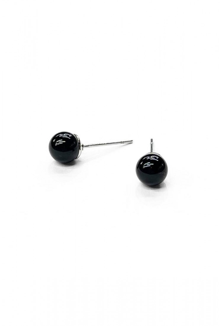Black Ball Stud Earrings WER350