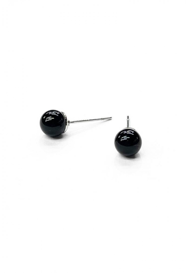 Black Ball Stud Earrings WER350 Black Ball Stud Earrings WER350