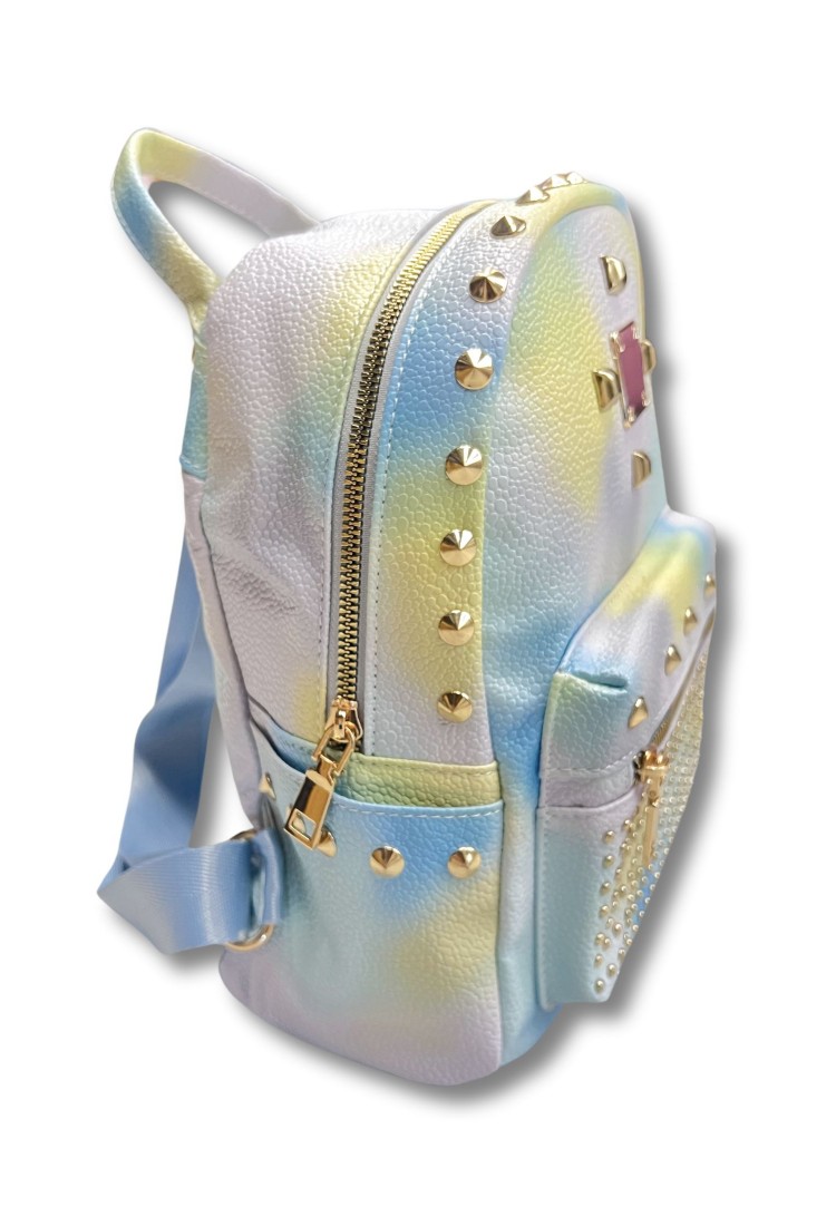 Multicolored Backpack With Metallic Decoration 522121