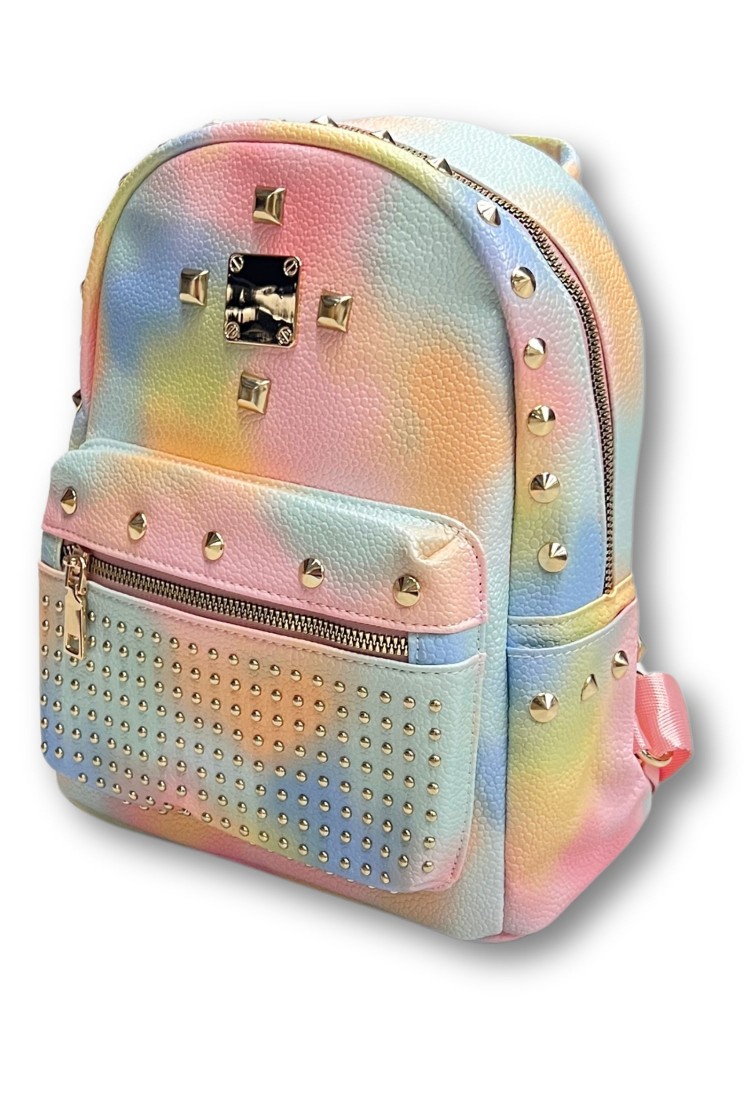 Multicolored Backpack With Metallic Decoration 522121