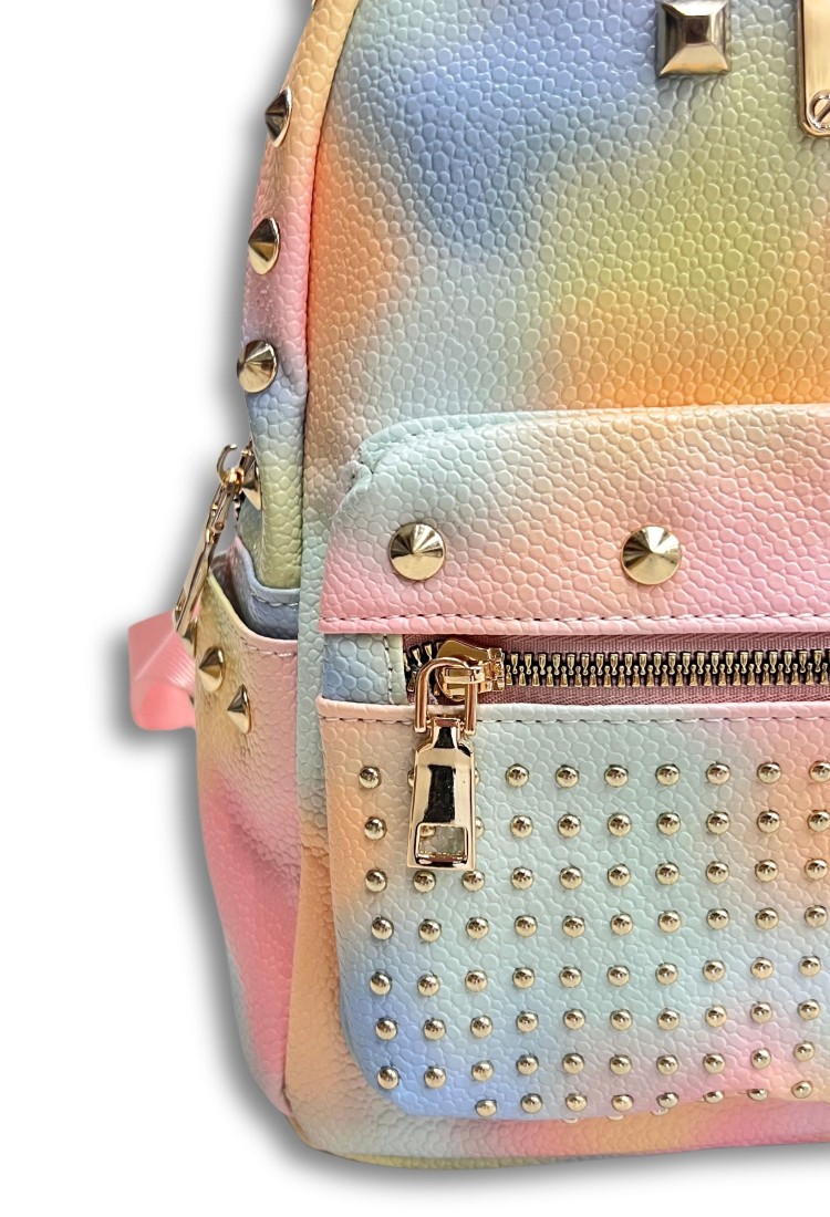 Multicolored Backpack With Metallic Decoration 522121