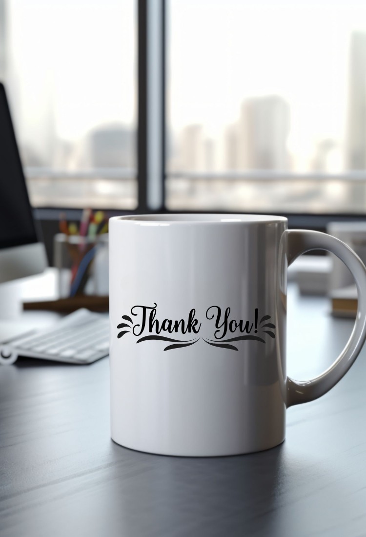 White Mug Thank You CPE754