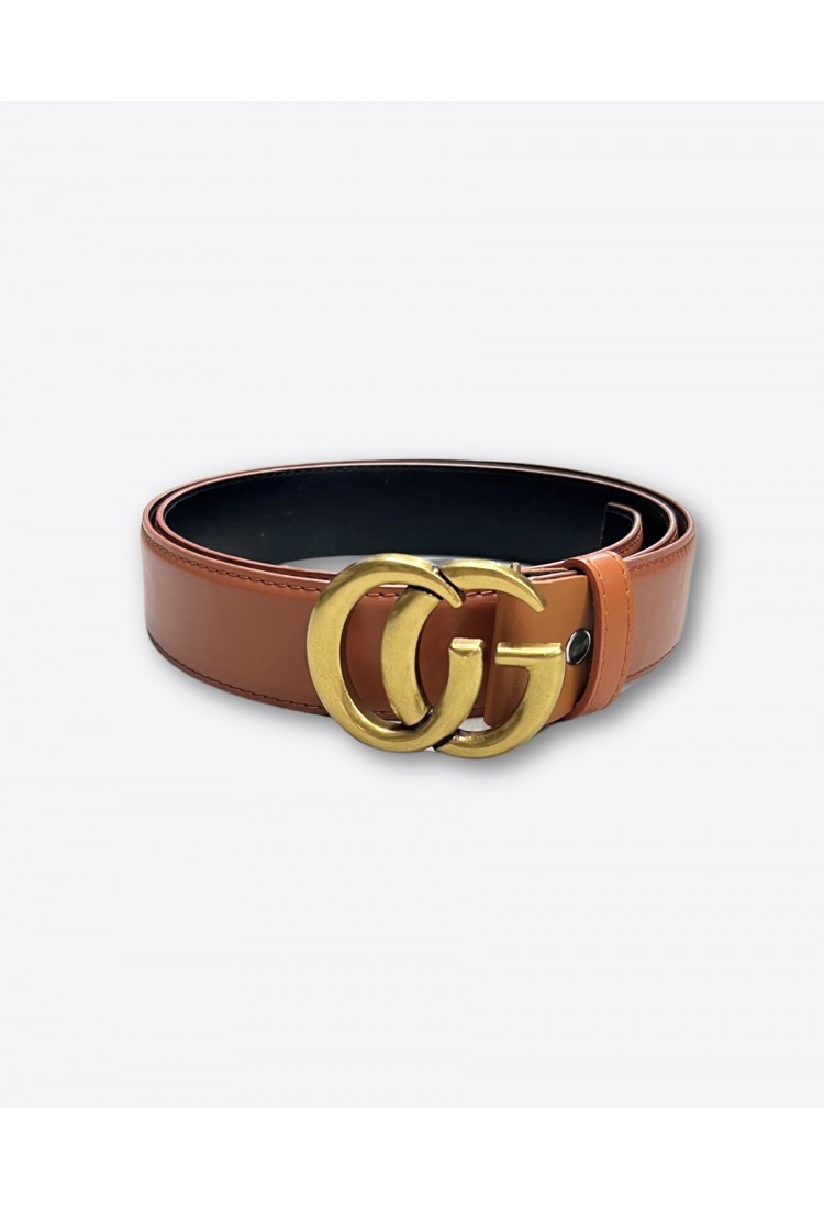 Brown Belt with Gold Buckle BLW230