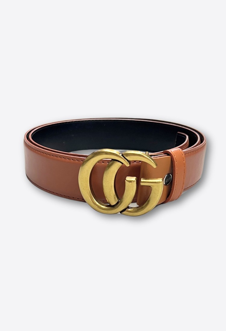 Brown Belt with Gold Buckle BLW230