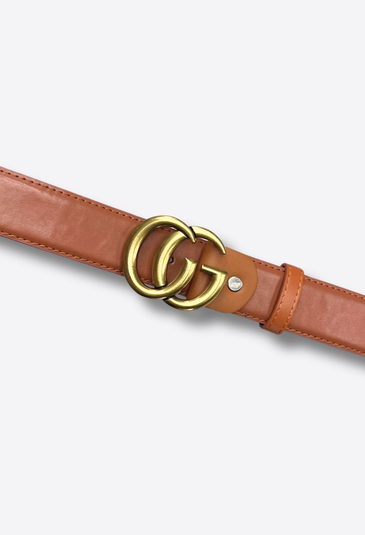 Brown Belt with Gold Buckle BLW230