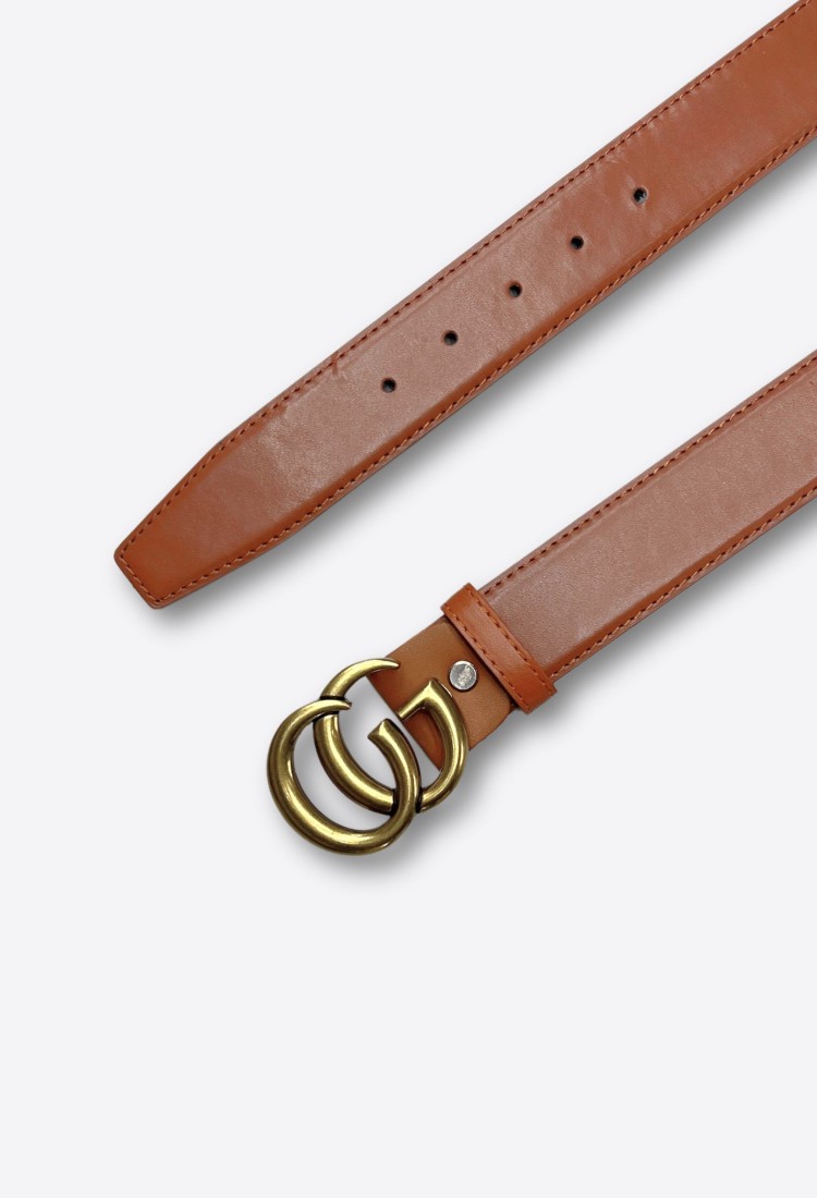 Brown Belt with Gold Buckle BLW230