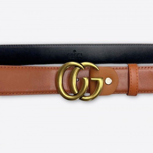 Brown Belt with Gold Buckle BLW230