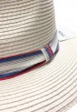 Straw Hat With Striped Ribbon 525254