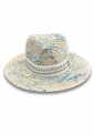 Women's Hat With Blue Splashes And Rhinestone Ribbon 525534 Women's Hat With Blue Splashes And Rhinestone Ribbon 525534