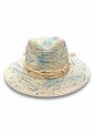 Women's Hat With Blue Splashes & Straw Decoration 525535 Women's Hat With Blue Splashes & Straw Decoration 525535
