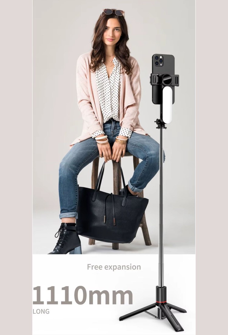 Wireless Tripod Selfie Stick With LED Light for Smartphone 525539