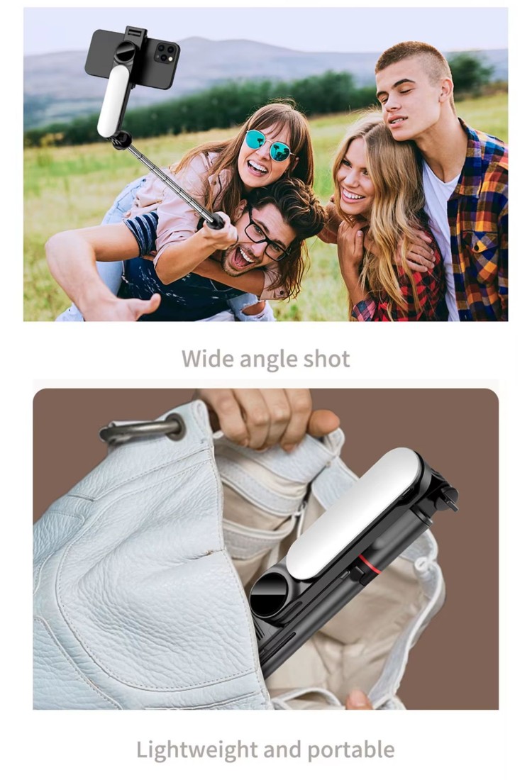 Wireless Tripod Selfie Stick With LED Light for Smartphone 525539