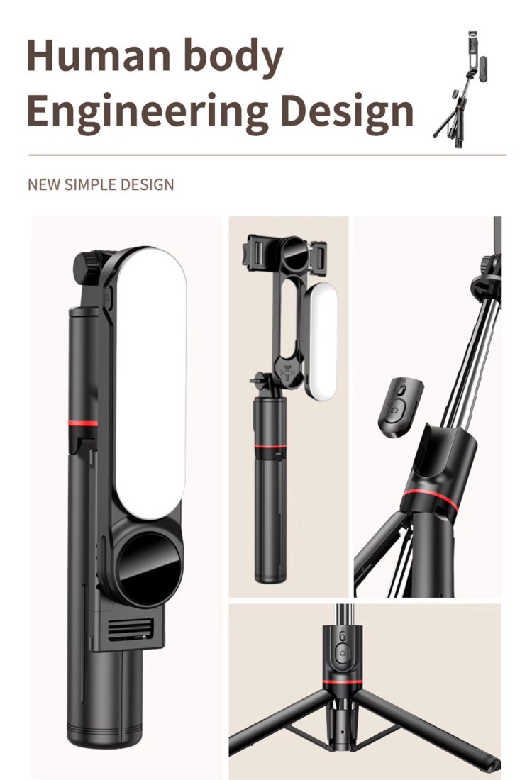 Wireless Tripod Selfie Stick With LED Light for Smartphone 525539