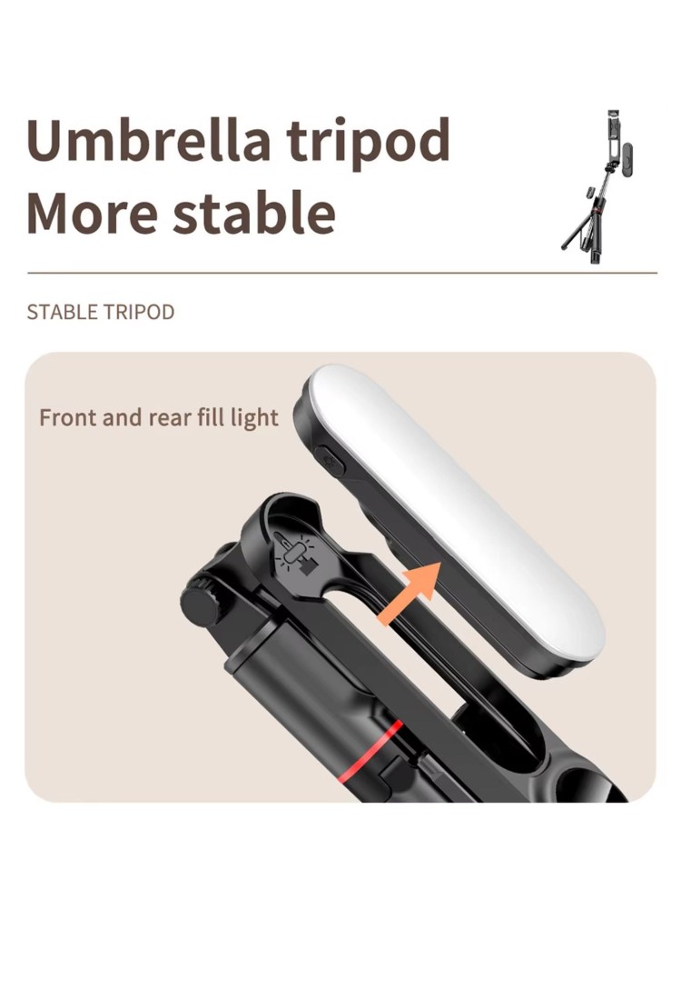Wireless Tripod Selfie Stick With LED Light for Smartphone 525539