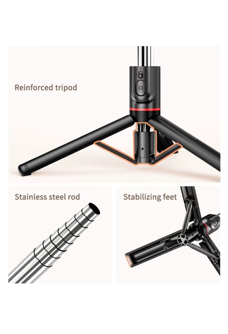 Wireless Tripod Selfie Stick With LED Light for Smartphone 525539