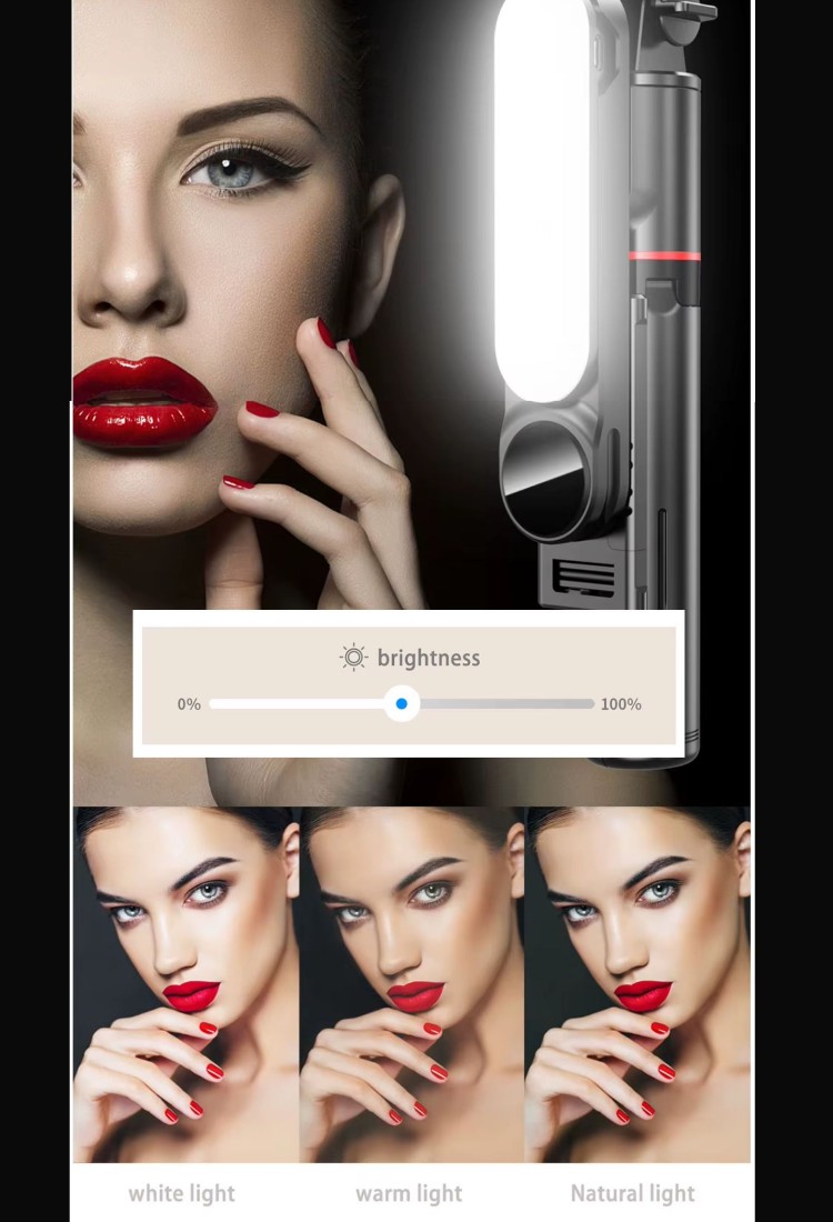 Wireless Tripod Selfie Stick With LED Light for Smartphone 525539