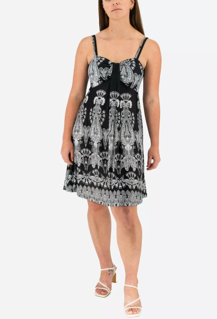Mini Dress With Elastic Straps 524040-2 Mini Dress With Elastic Straps 524040-2