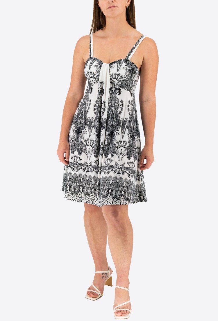 Mini Dress With Elastic Straps 524040-2 Mini Dress With Elastic Straps 524040-2