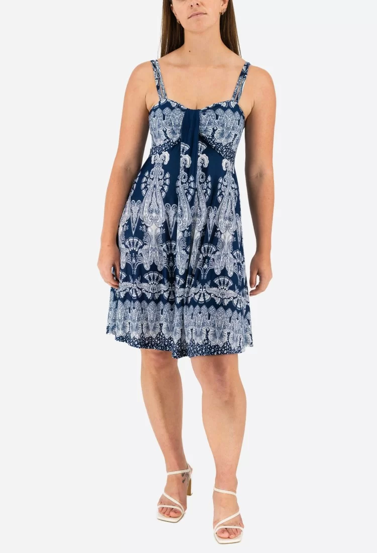 Mini Dress With Elastic Straps 524040-2 Mini Dress With Elastic Straps 524040-2
