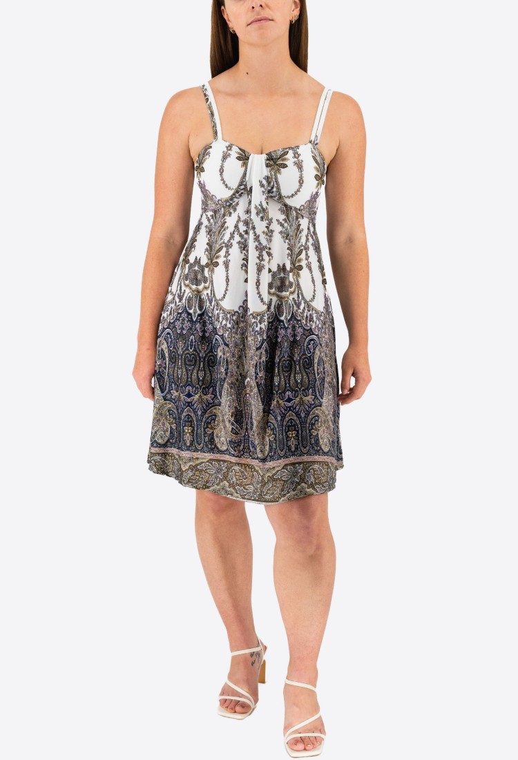 Mini Dress With Pleats Elastic 524040-3 Mini Dress With Pleats Elastic 524040-3