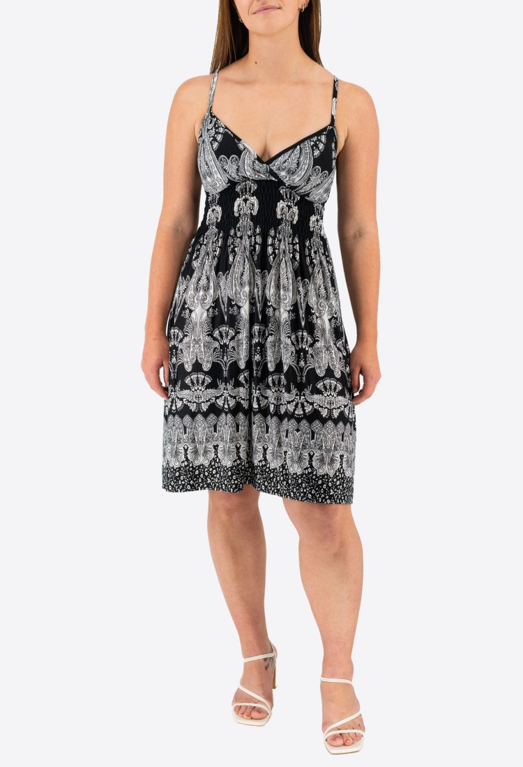 Elastic Dress With Designs 524027-3 Elastic Dress With Designs 524027-3