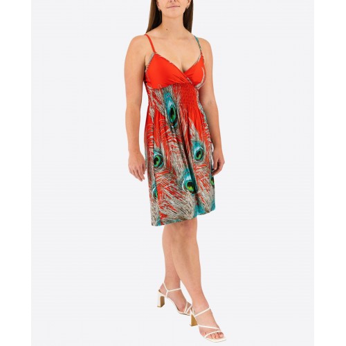 Elastic Dress With Peacock Eye 524027-4	