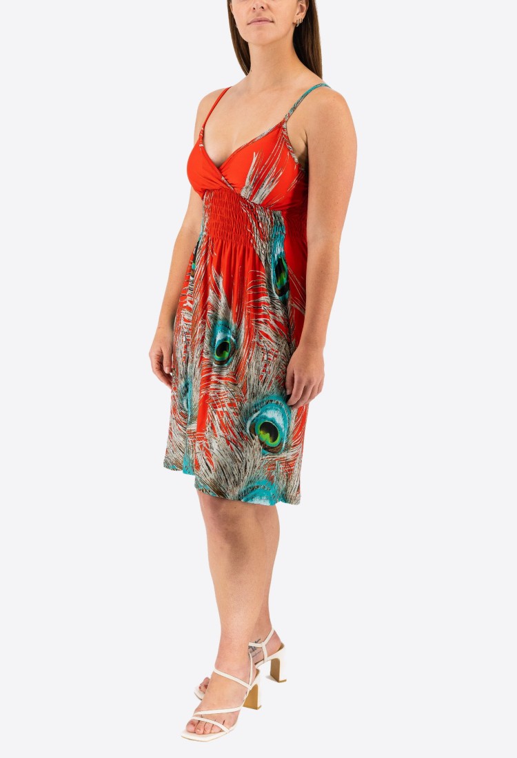 Elastic Dress With Peacock Eye 524027-4	