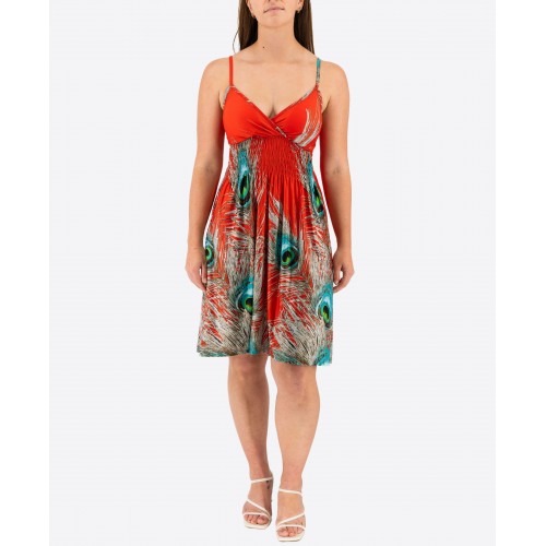 Elastic Dress With Peacock Eye 524027-4	