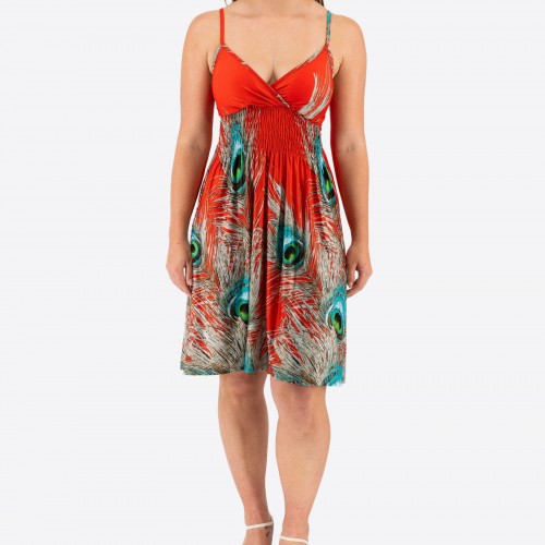 Elastic Dress With Peacock Eye 524027-4	