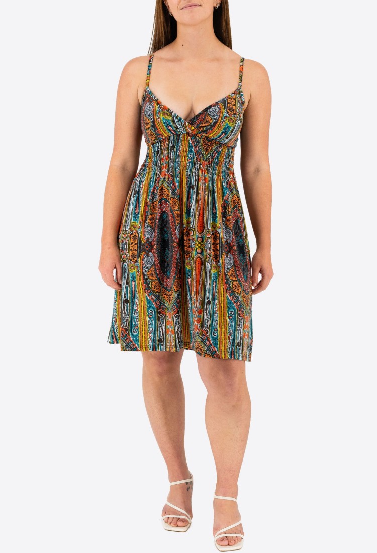 Printed Elastic Dress 524027-6 Printed Elastic Dress 524027-6