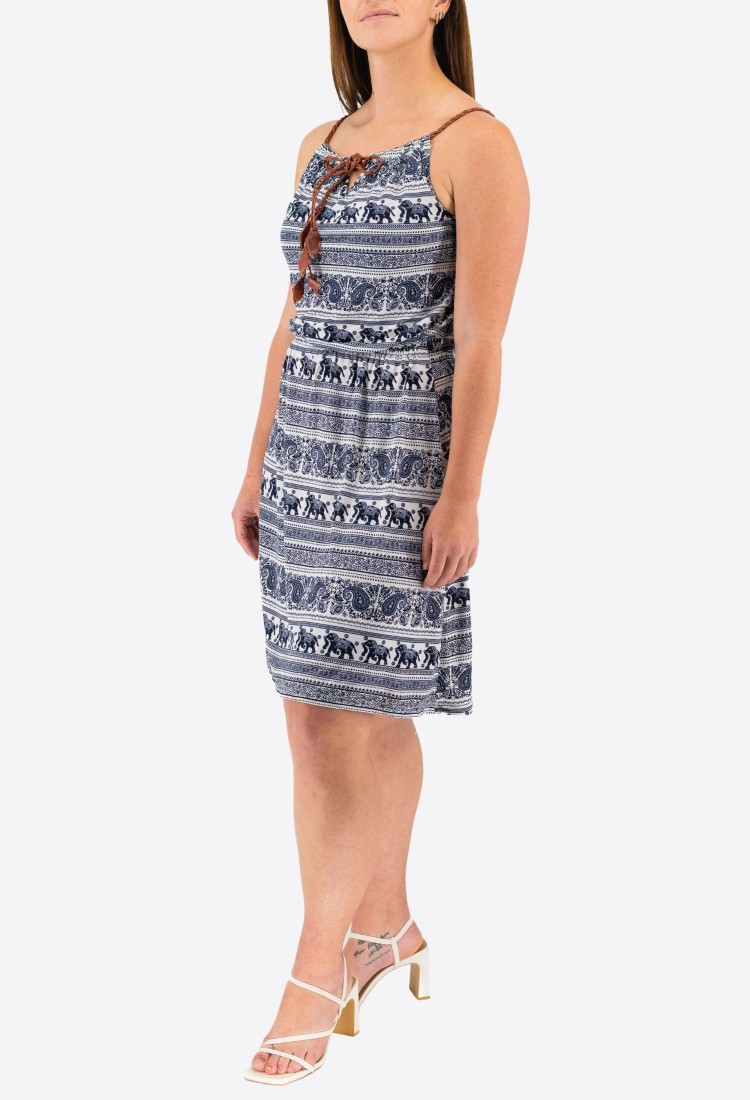 Printed Elastic Mini Dress 525694-1