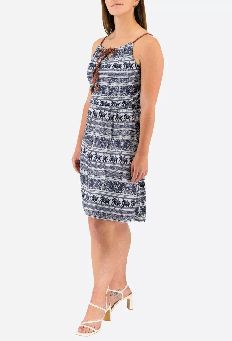 Printed Elastic Mini Dress 525694-1