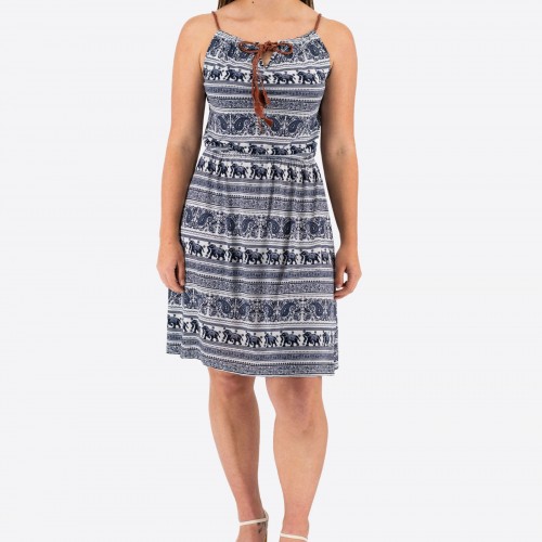 Printed Elastic Mini Dress 525694-1
