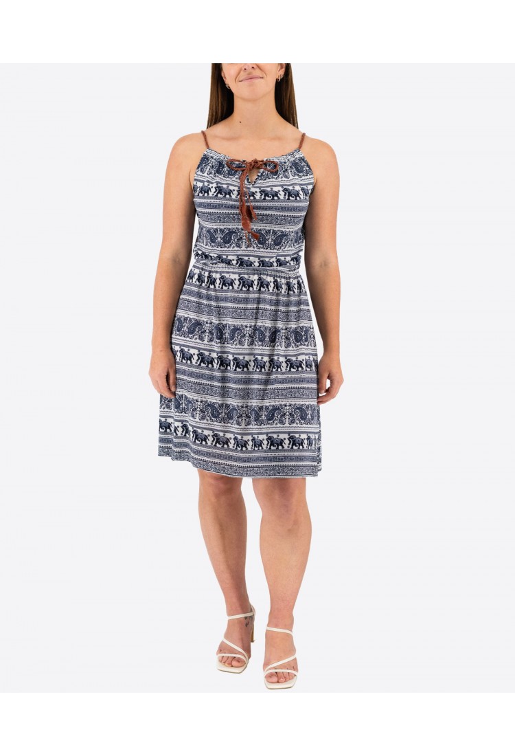 Printed Elastic Mini Dress 525694-1