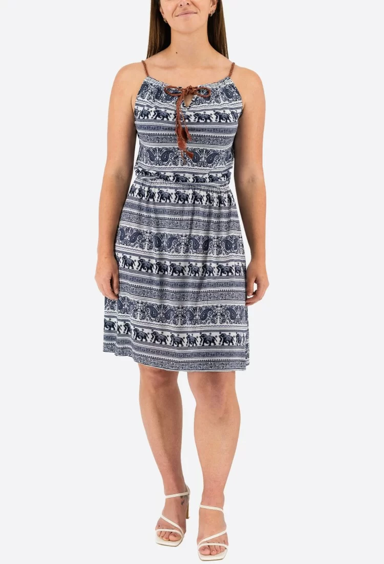 Printed Elastic Mini Dress 525694-1