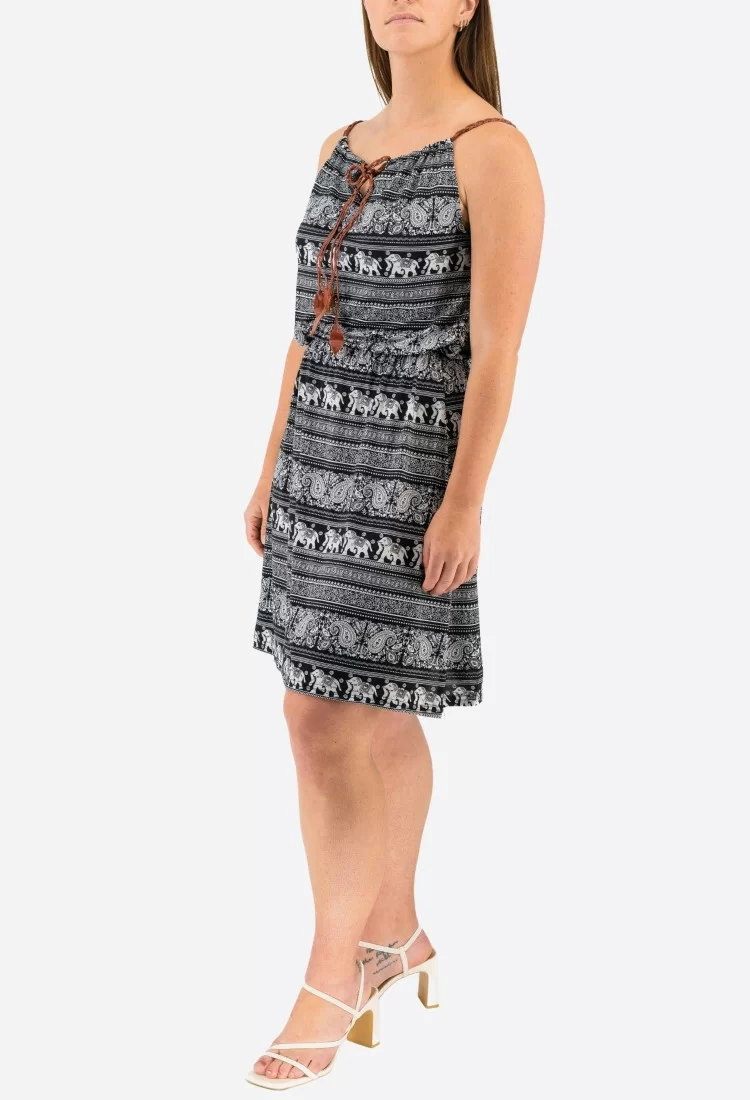 Printed Elastic Mini Dress 525694-1