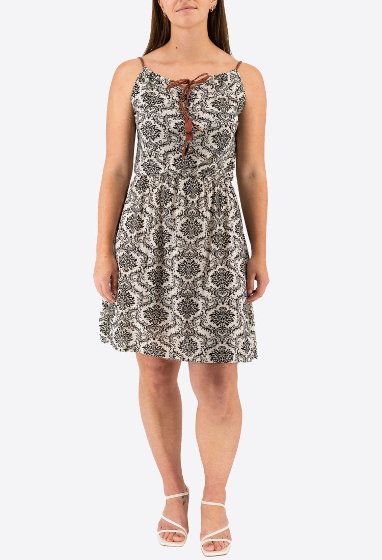 Printed Elastic Mini Dress 525694-2 Printed Elastic Mini Dress 525694-2