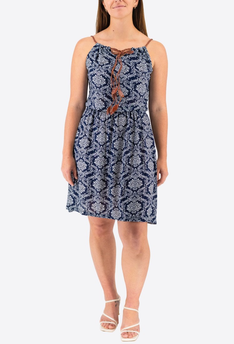 Printed Elastic Mini Dress 525694-2 Printed Elastic Mini Dress 525694-2
