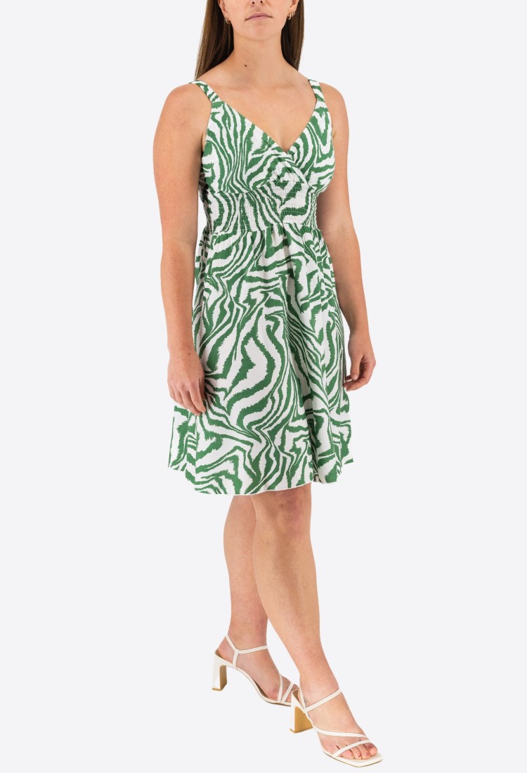 Printed Dress With Cross Bust Mini 525696-1