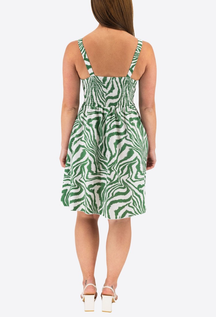 Printed Dress With Cross Bust Mini 525696-1