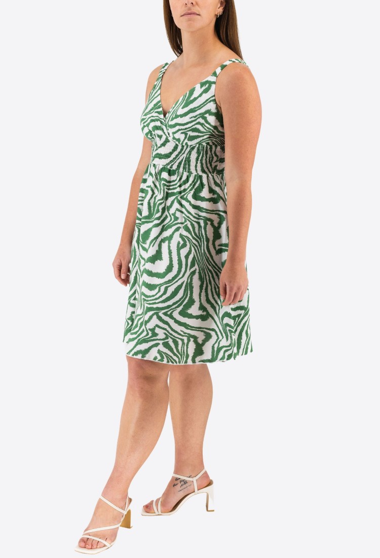 Printed Dress With Cross Bust Mini 525696-1